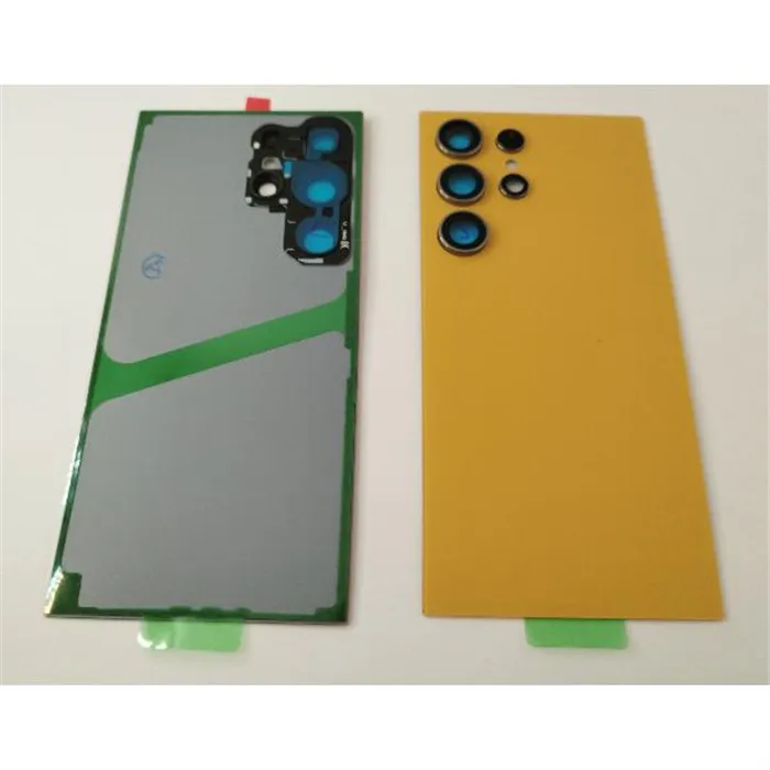 Tapa trasera o tapa bateria naranja para Samsung Galaxy S24 Ultra S928 con lente de camara