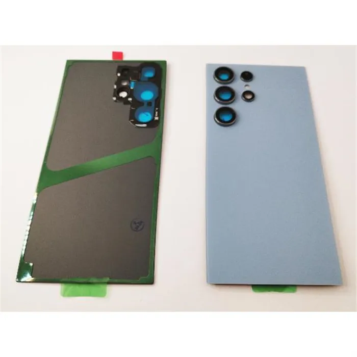 Tapa trasera o tapa bateria azul para Samsung Galaxy S24 Ultra S928 con lente de camara