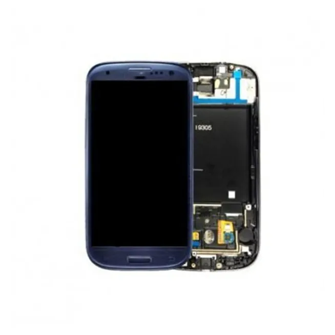 Samsung Galaxy S3 I9305 Lte Lcd + Táctil + Marco azul premium
