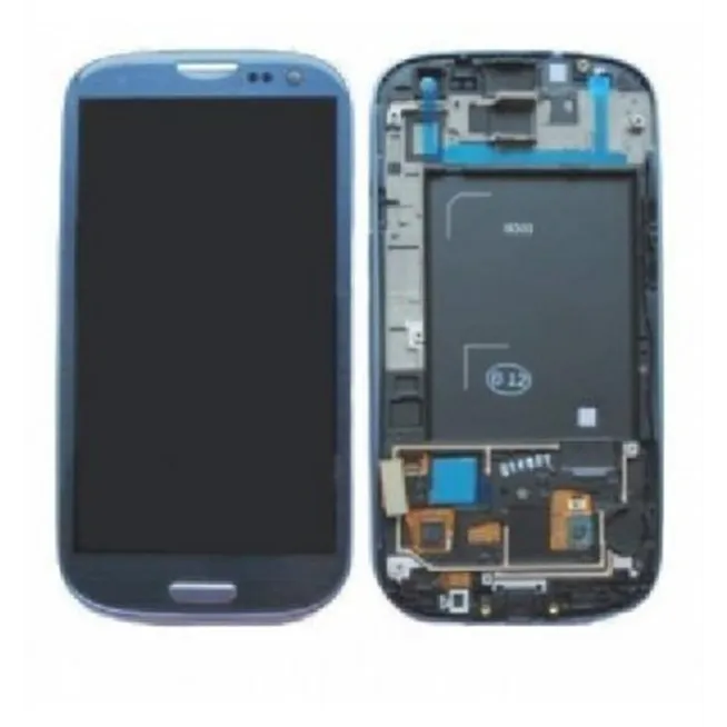 Samsung Galaxy s3 i9300 táctil+lcd+marco azul premium