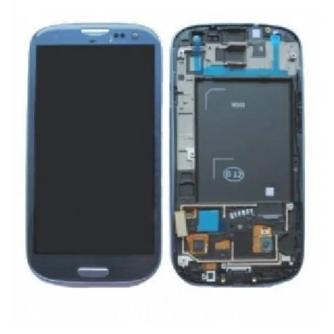 Samsung Galaxy s3 i9300 táctil+lcd+marco azul premium