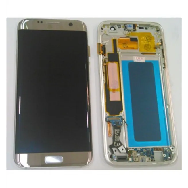 Samsung Galaxy S7 Edge SM-G935F pantalla lcd calidad Oled + táctil plata + marco compatible