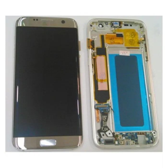 Samsung Galaxy S7 Edge SM-G935F pantalla lcd calidad Oled + táctil plata + marco compatible