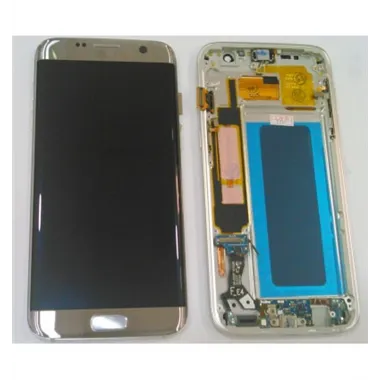 Samsung Galaxy S7 Edge SM-G935F pantalla lcd calidad Oled + táctil plata + marco compatible