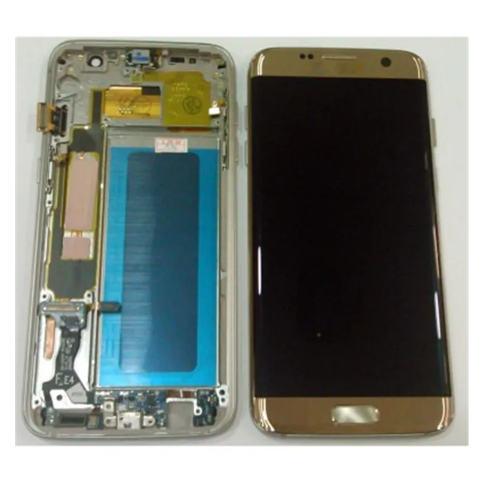 Samsung Galaxy S7 Edge SM-G935F pantalla lcd calidad Oled + táctil dorado + marco compatible