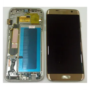 Samsung Galaxy S7 Edge SM-G935F pantalla lcd calidad Oled + táctil dorado + marco compatible