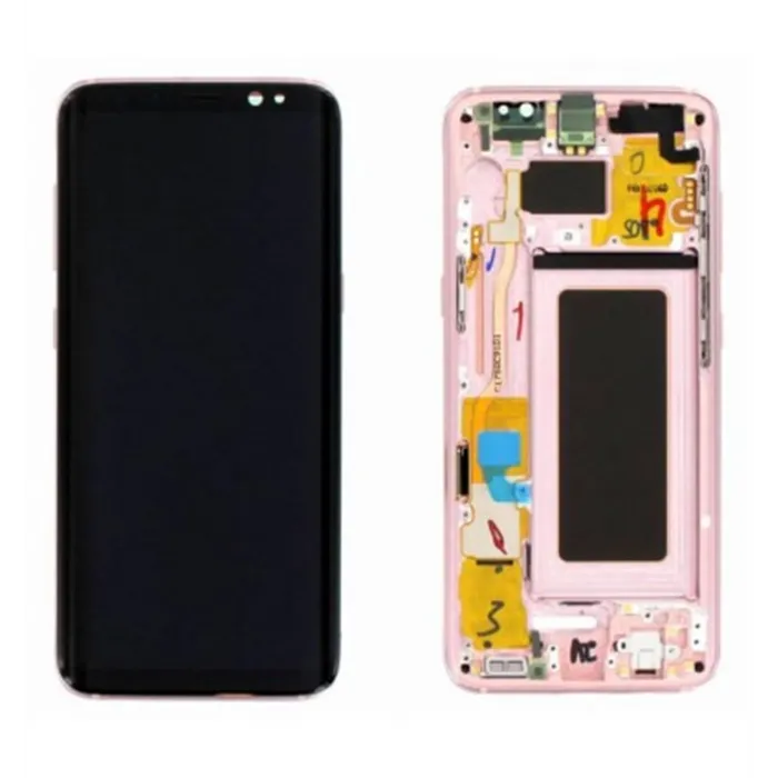 Samsung GH97-20457E Galaxy S8 G950f pantalla lcd + táctil negro + marco rosa premium Service Pack