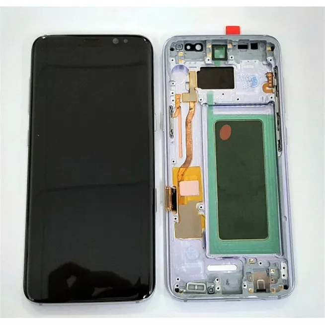 Pantalla lcd para Samsung Galaxy S8 G950F SM-G950F mas tactil negro mas marco purpura calidad premium