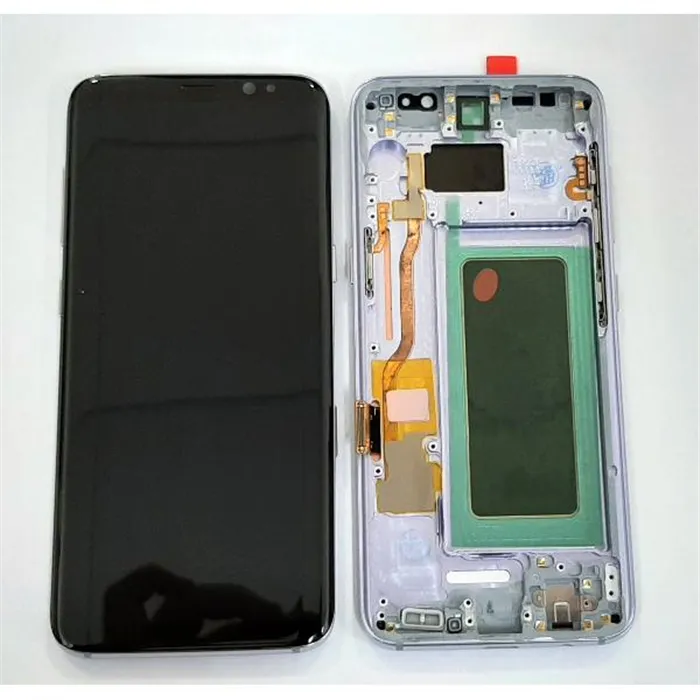 Pantalla lcd para Samsung Galaxy S8 G950F SM-G950F mas tactil negro mas marco purpura calidad premium