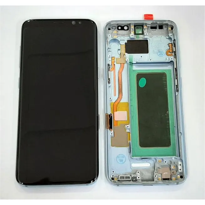 Pantalla lcd para Samsung Galaxy S8 G950F SM-G950F mas tactil negro mas marco azul calidad premium