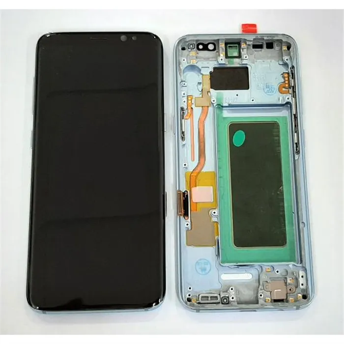 Pantalla lcd para Samsung Galaxy S8 G950F SM-G950F mas tactil negro mas marco azul calidad premium