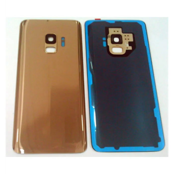Tapa trasera o tapa bateria dorada para SAMSUNG GALAXY S9 G960F mas lente camara calidad premium