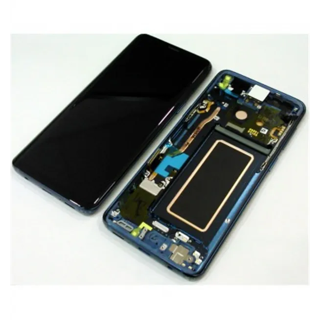 Samsung GH97-21696D Galaxy S9 SM-G960F pantalla lcd + táctil negro + marco azul premium Service Pack