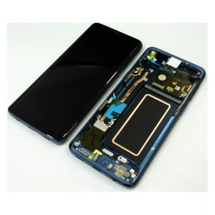 Samsung GH97-21696D Galaxy S9 SM-G960F pantalla lcd + táctil negro + marco azul premium Service Pack