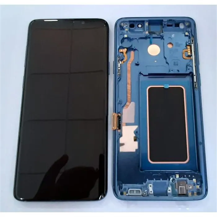 Pantalla lcd calidad oled para Samsung Galaxy S9 PLUS SM-G965F mas tactil negro mas marco azul compatible