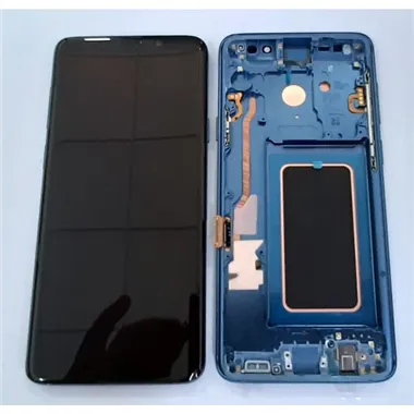 Pantalla lcd calidad oled para Samsung Galaxy S9 PLUS SM-G965F mas tactil negro mas marco azul compatible
