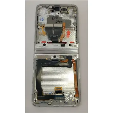 Pantalla lcd para Samsung Galaxy Z Flip 3 SM-F711B mas tactil negro con marco plata GH82-27243E Service Pack