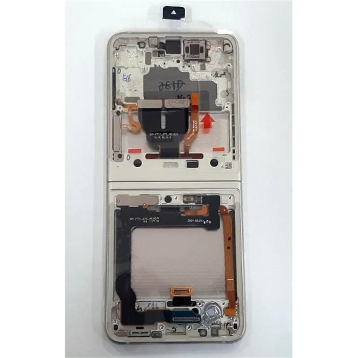 Pantalla lcd para Samsung Galaxy Z Flip 3 5G F711 GH82-27243B mas tactil negro mas marco crema Service Pack