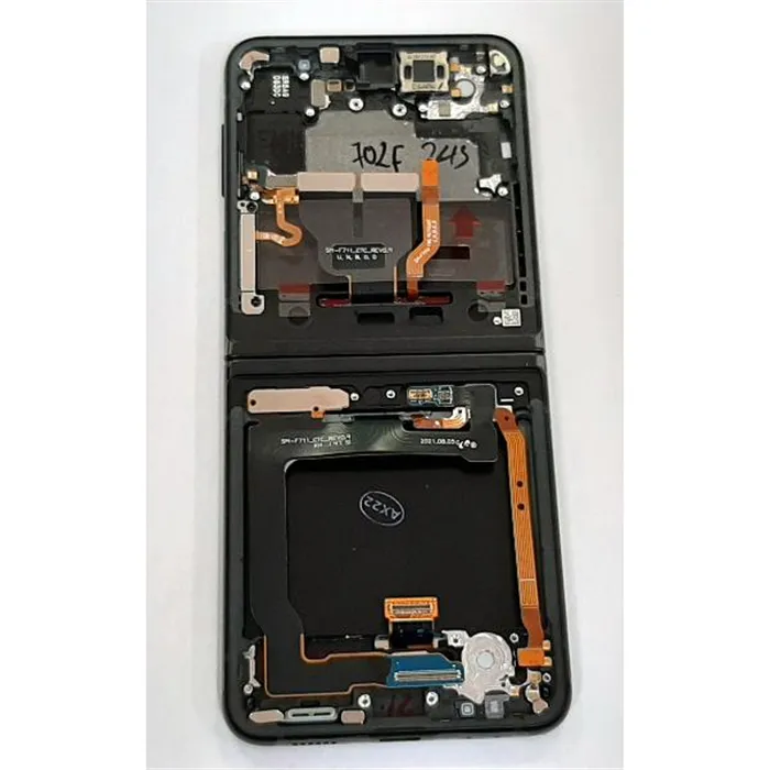 Pantalla lcd para Samsung Galaxy Z Flip 3 5G F711 GH82-27243A mas tactil negro mas marco negro Service Pack
