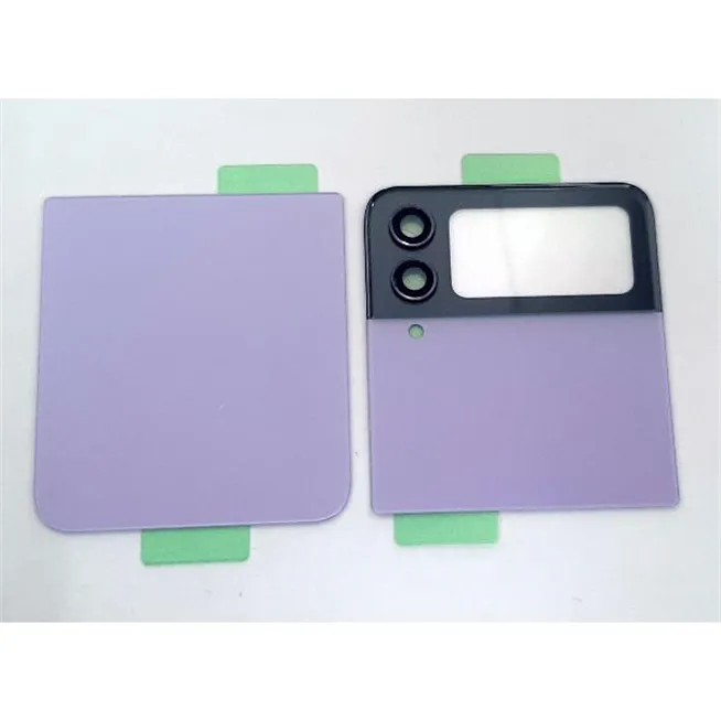 Set 2 tapa trasera o tapa bateria purpura para Samsung Galaxy Z Flip 4 SM-F721 mas cubierta camara