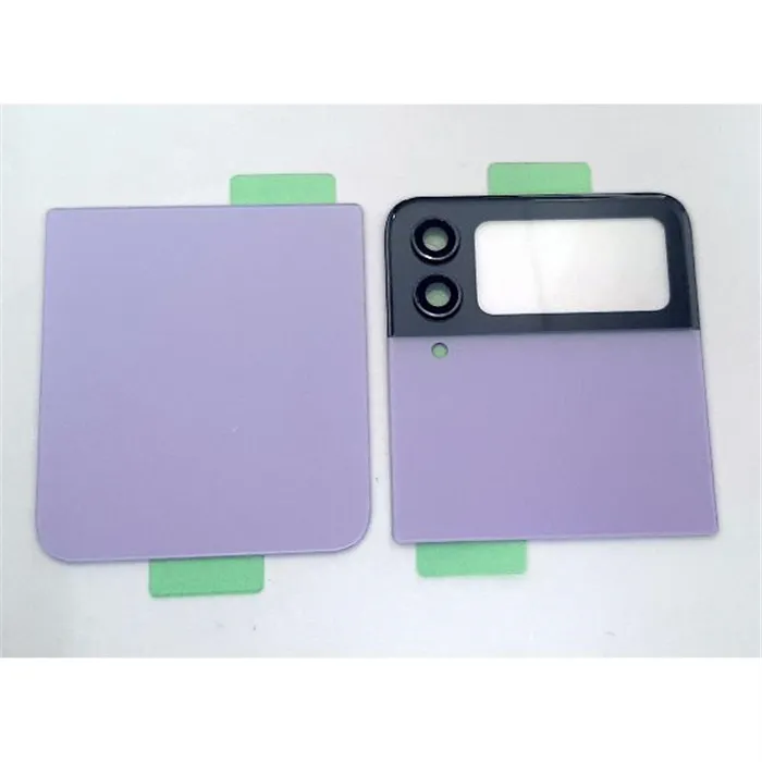 Set 2 tapa trasera o tapa bateria purpura para Samsung Galaxy Z Flip 4 SM-F721 mas cubierta camara