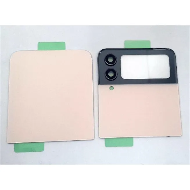 Set 2 tapa trasera o tapa bateria dorada para Samsung Galaxy Z Flip 4 SM-F721 mas cubierta camara