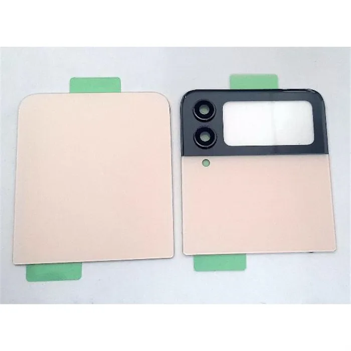 Set 2 tapa trasera o tapa bateria dorada para Samsung Galaxy Z Flip 4 SM-F721 mas cubierta camara