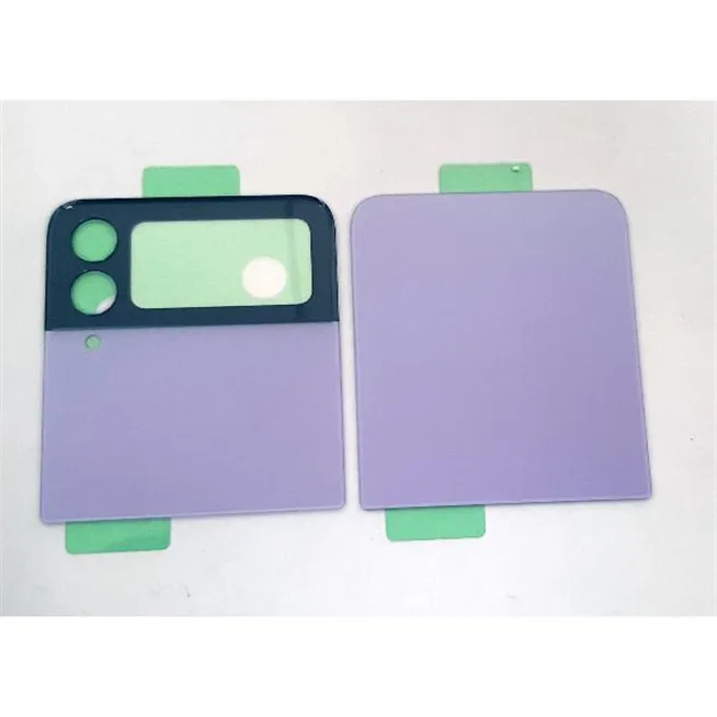 Set 2 tapa trasera o tapa bateria purpura para Samsung Galaxy Z Flip 4 SM-F721