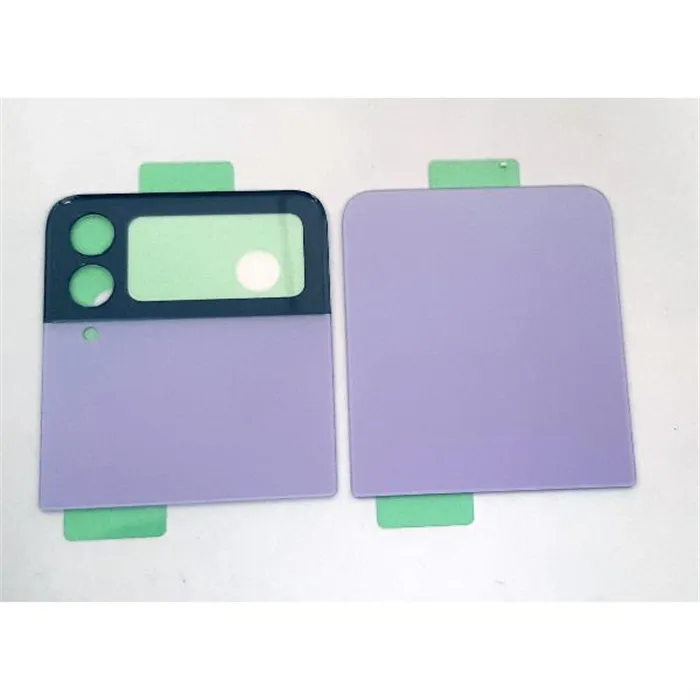 Set 2 tapa trasera o tapa bateria purpura para Samsung Galaxy Z Flip 4 SM-F721