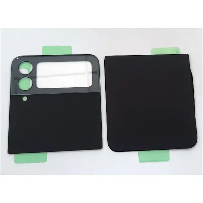 Set 2 tapa trasera o tapa bateria negra para Samsung Galaxy Z Flip 4 SM-F721