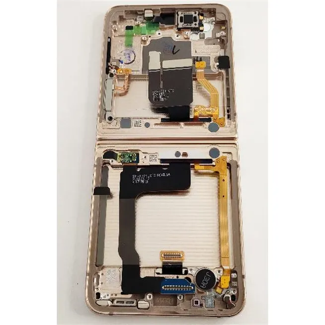 Pantalla lcd para Samsung Galaxy Z Flip 4 SM-F721 GH82-29440G mas tactil negro mas marco dorado Service Pack