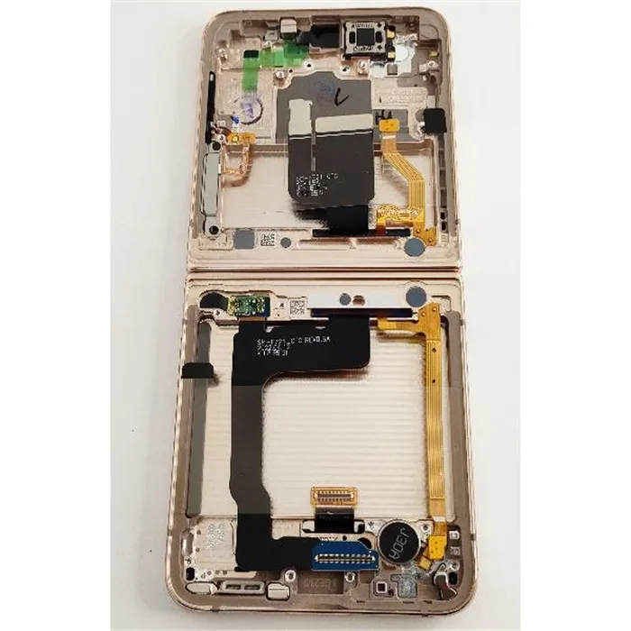Pantalla lcd para Samsung Galaxy Z Flip 4 SM-F721 GH82-29440G mas tactil negro mas marco dorado Service Pack