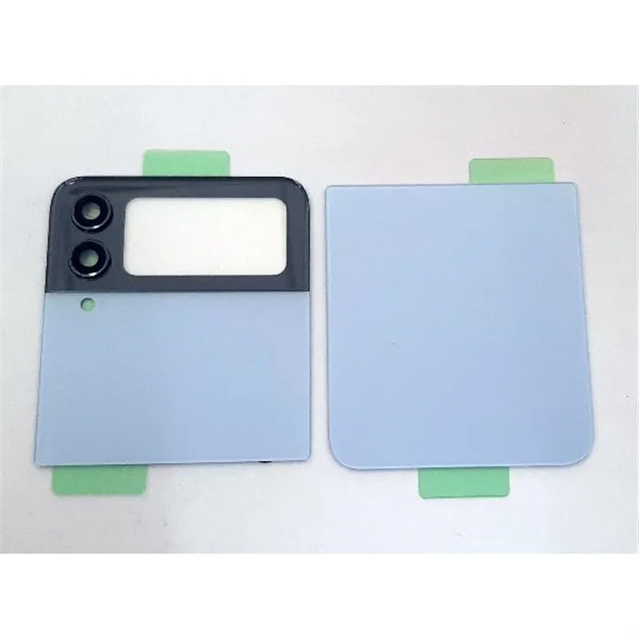 Set 2 tapa trasera o tapa bateria azul para Samsung Galaxy Z Flip 4 SM-F721 mas cubierta camara