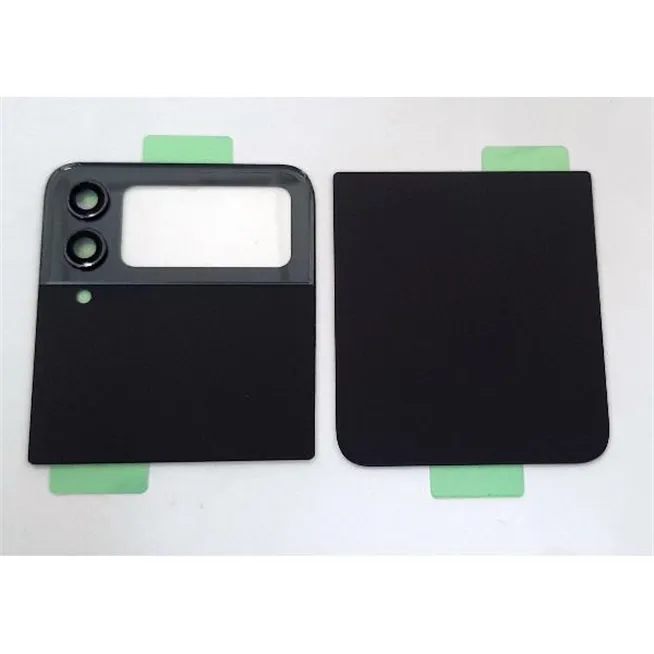 Set 2 tapa trasera o tapa bateria negra para Samsung Galaxy Z Flip 4 SM-F721 mas cubierta camara