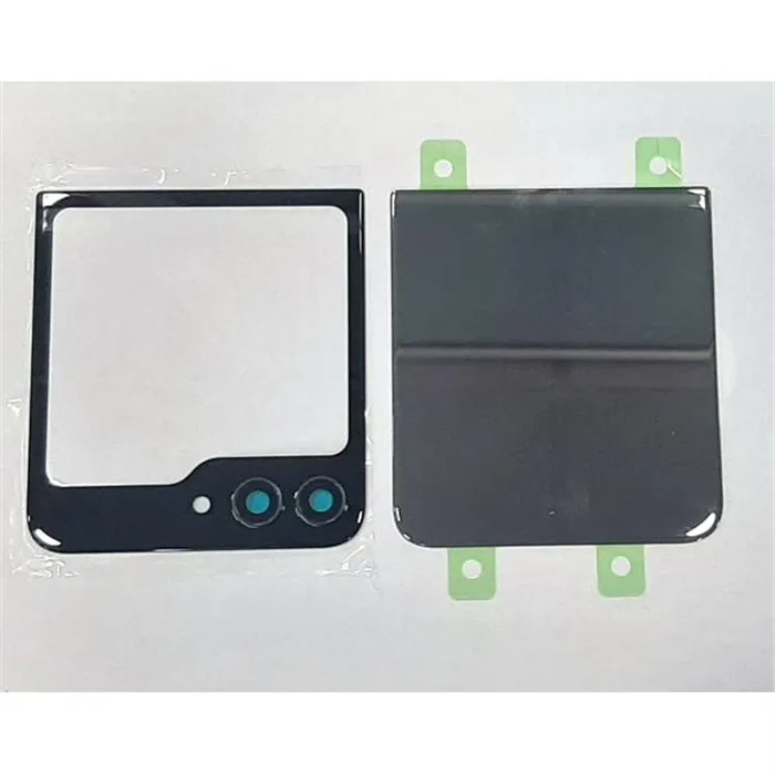 Set 2 tapa trasera o tapa bateria negra para Samsung Galaxy Z Flip 5 5G SM-F731B mas cubierta camara