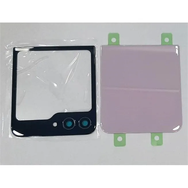 Set 2 tapa trasera o tapa bateria rosa para Samsung Galaxy Z Flip 5 5G SM-F731B mas cubierta camara