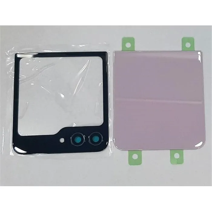 Set 2 tapa trasera o tapa bateria rosa para Samsung Galaxy Z Flip 5 5G SM-F731B mas cubierta camara