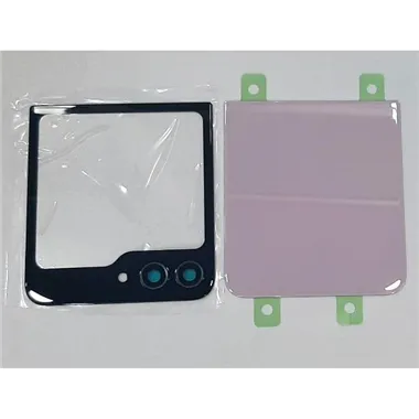 Set 2 tapa trasera o tapa bateria rosa para Samsung Galaxy Z Flip 5 5G SM-F731B mas cubierta camara