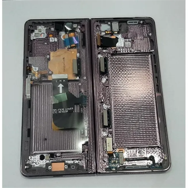 Pantalla lcd para Samsung Galaxy Z Fold 4 F936B GH82-29461D GH82-29462D mas tactil negro mas marco lila Service Pac
