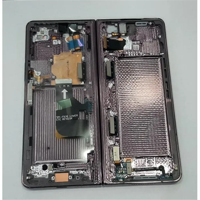 Pantalla lcd para Samsung Galaxy Z Fold 4 F936B GH82-29461D GH82-29462D mas tactil negro mas marco lila Service Pac