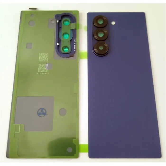Tapa trasera o tapa bateria azul para Samsung Galaxy Z Fold 6 F956 con lente de camara