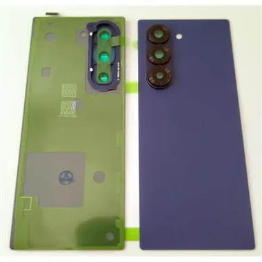 Tapa trasera o tapa bateria azul para Samsung Galaxy Z Fold 6 F956 con lente de camara