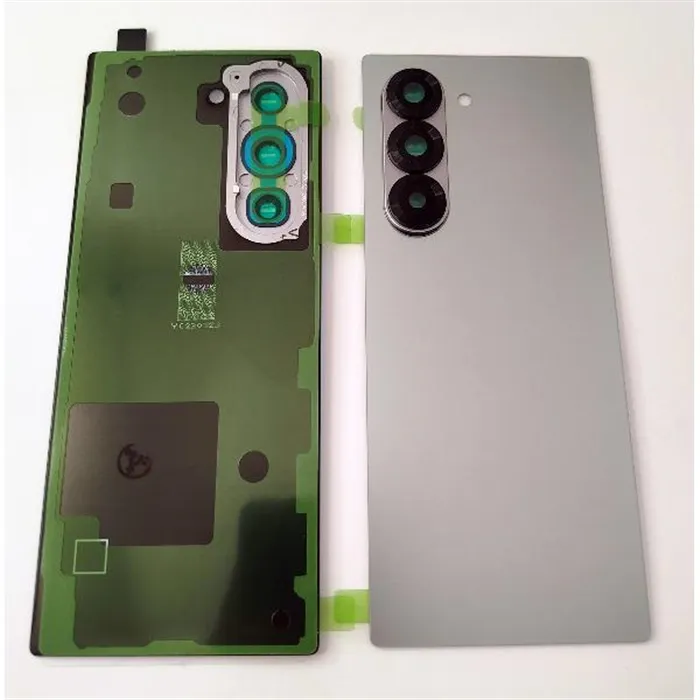 Tapa trasera o tapa bateria gris para Samsung Galaxy Z Fold 6 F956 con cristal de camara