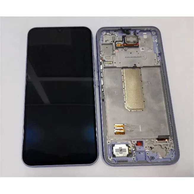 Pantalla lcd para Samsung Galaxy A34 5G A346B GH82-31201D mas tactil negro mas marco violeta Service Pack