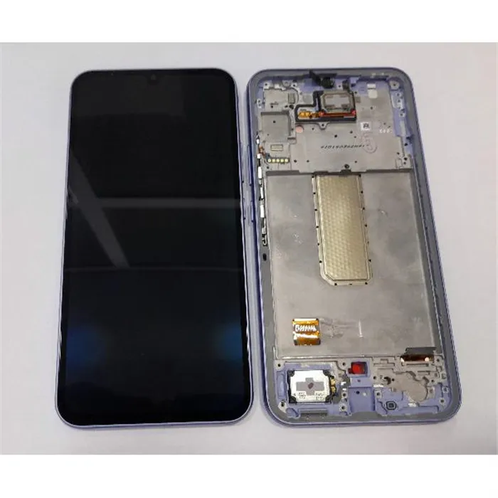 Pantalla lcd para Samsung Galaxy A34 5G A346B GH82-31201D mas tactil negro mas marco violeta Service Pack