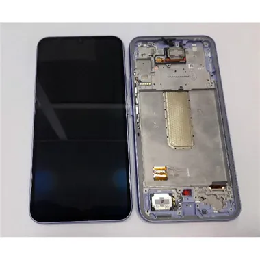 Pantalla lcd para Samsung Galaxy A34 5G A346B GH82-31201D mas tactil negro mas marco violeta Service Pack