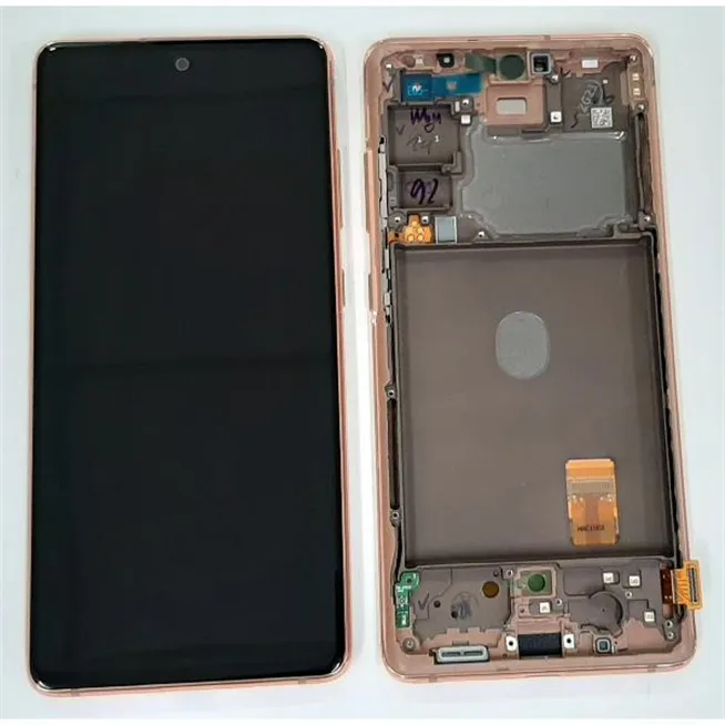 Pantalla lcd para Samsung Galaxy S20 FE 5G SM-G781 GH82-24214F mas tactil negro mas marco naranja Service Pack