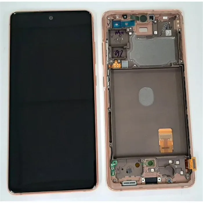 Pantalla lcd para Samsung Galaxy S20 FE 5G SM-G781 GH82-24214F mas tactil negro mas marco naranja Service Pack