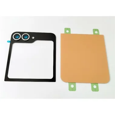 Tapa trasera o tapa bateria dorada para Samsung Galaxy Z Flip 6 5G F741 con lente de camara