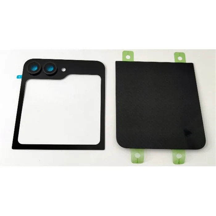 Tapa trasera o tapa bateria negra para Samsung Galaxy Z Flip 6 5G F741 con lente de camara